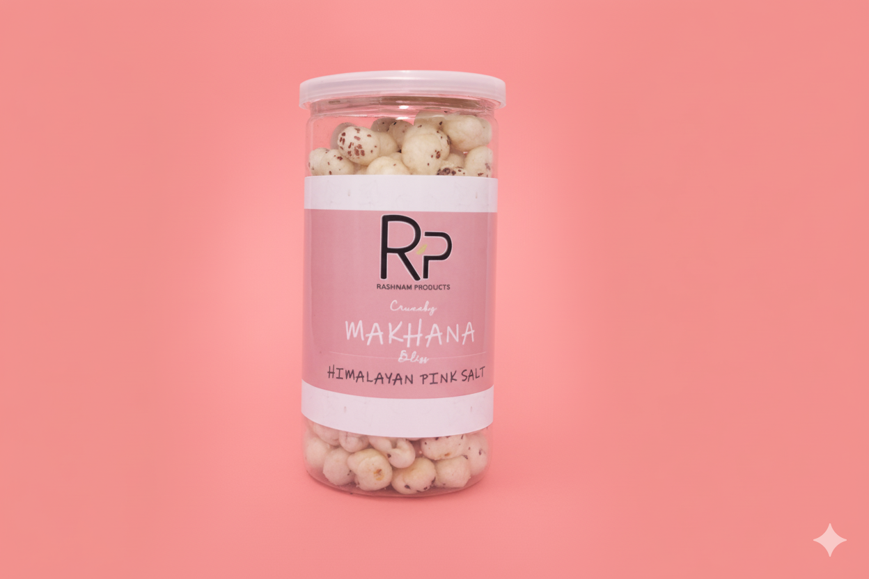 Himalayan Pink Salt Organic Makhana - Premium fox nuts (makhana) healthy snack
